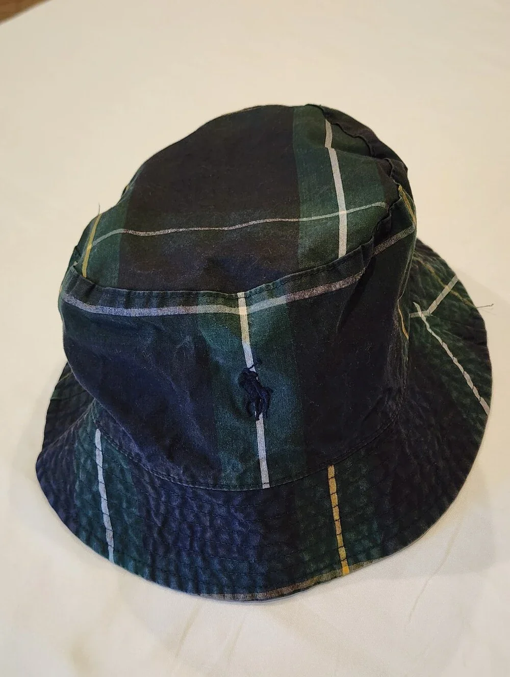 Ralph Lauren Green Plaid Bucket Hat - Men's Casual Accessory